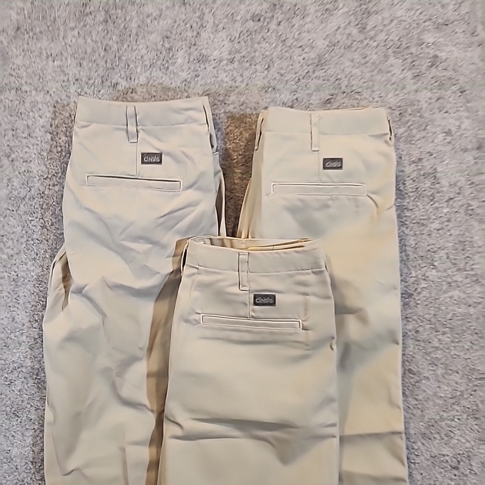 Lot of 3 Cintas Susan Fit Work Pants Women's Size‎ 8 SH Beige Flat Front